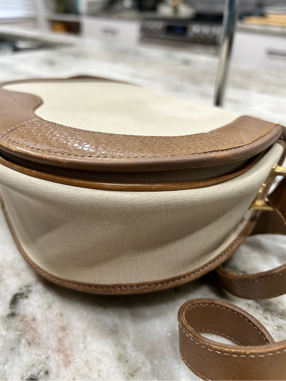 Christian Dior Cream and Brown Crossbody Saddle Bag - Picture 6 of 13